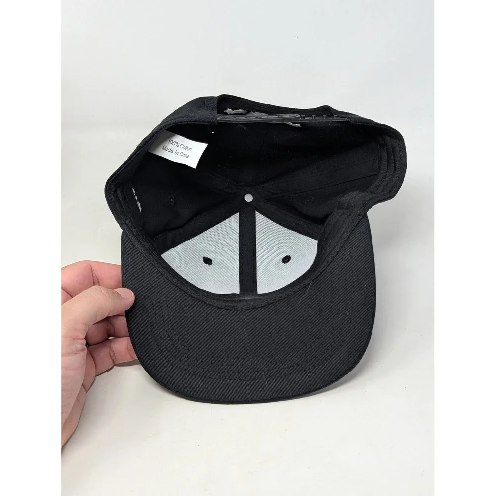 McQueen and the Violet Fog Gin Snapback Hat Black Embroidered Logo Cap XXL